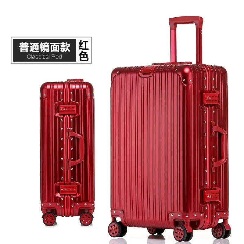 KIMLUD, 100% Aluminum Suitcase Cabin 20/26/30 inch TSA Customs Lock Aluminum Carry on Luggage Metal Hard Trolley Case Travel Suitcases, KIMLUD Womens Clothes