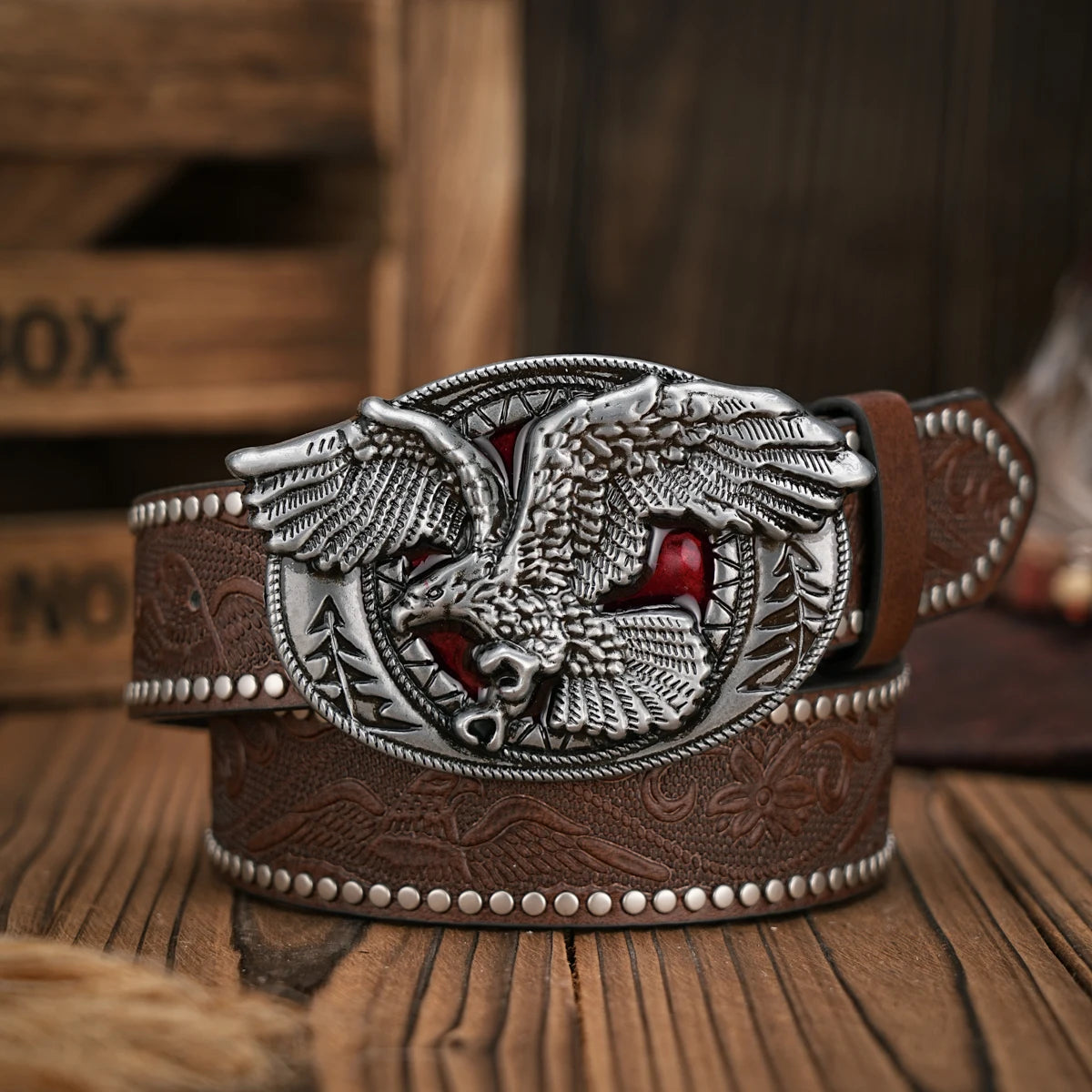 Belt – Western Denim – PU Leather – Brown | KIMLUD