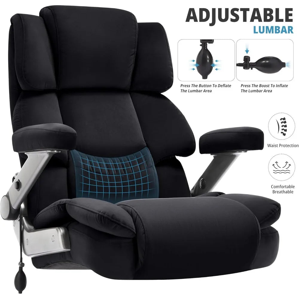 KIMLUD, large capacity 700lbs ergonomic office chair with adjustable lumbar support, 3d flip arms, and heavy duty wheels, KIMLUD Womens Clothes