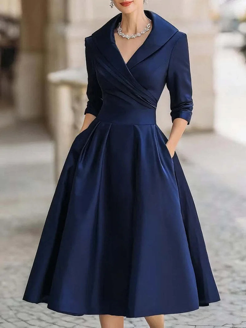 Women's Fashion Dress New Style V-neck Waist-hugging Makes You Look Slim And Elegant Long Sleeves Maxi Prom Dresses For Women