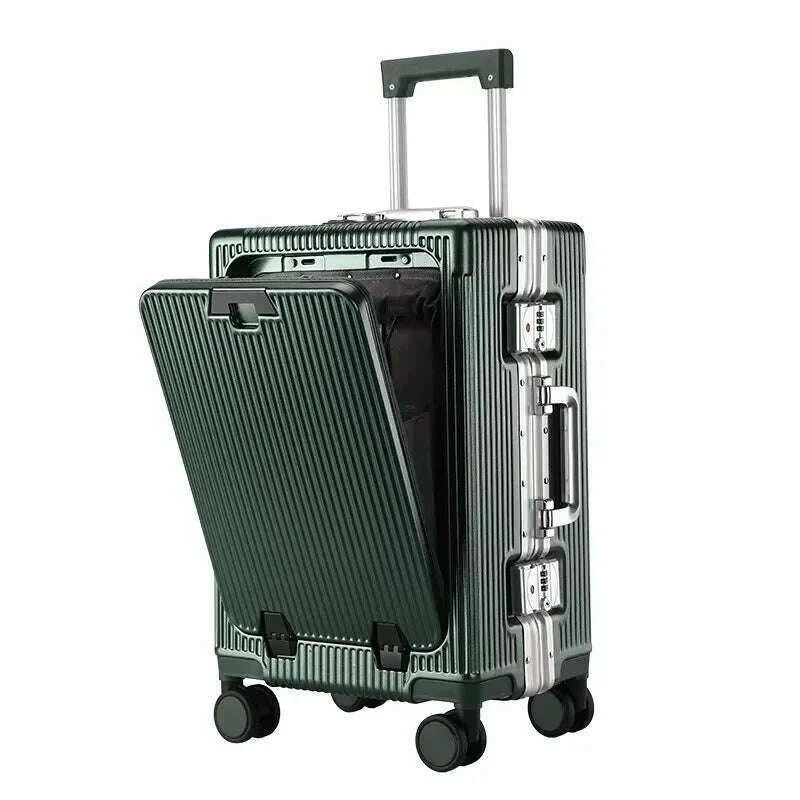 suitcase-front-opening-pocket-aluminum-alloy-frame-rolling-luggage-with-usb-charging-plug-trolley-carry-on-case-bag-with-wheelkimlud-womens-fashion-34613033