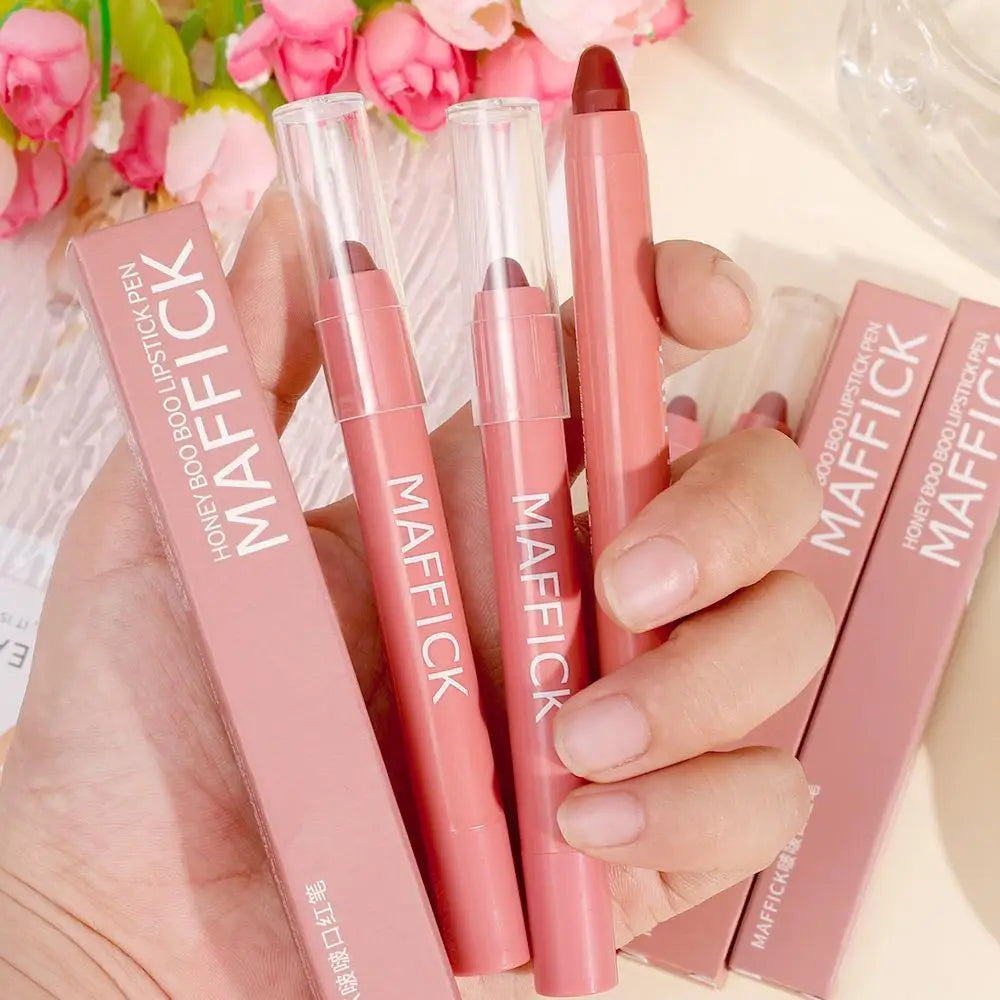 Matte velvet lipstick pen waterproof long-lasting non-stick cup lipstick sexy lip gloss pencil female makeup outline lip line