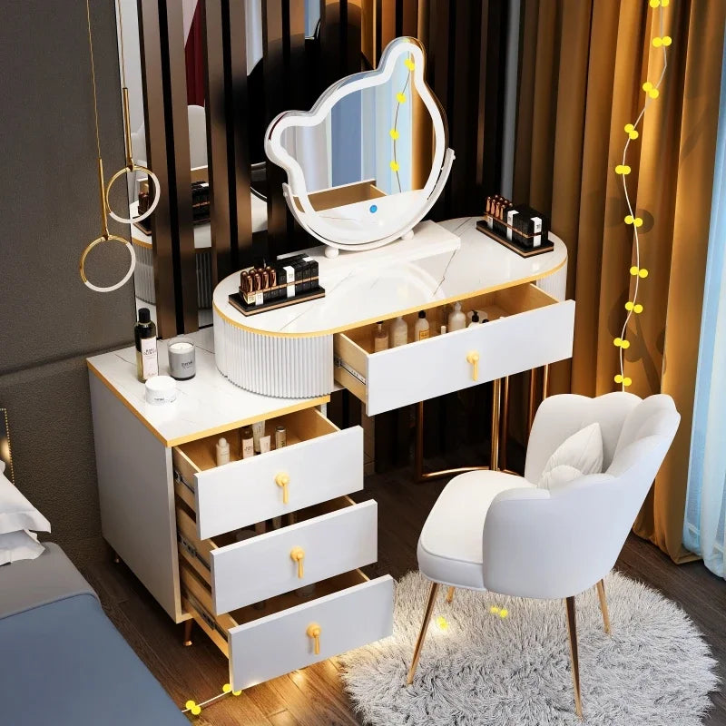 European Modern Vanity Table Storage Brass Hardware — Deep Blue-Dust | KIMLUD