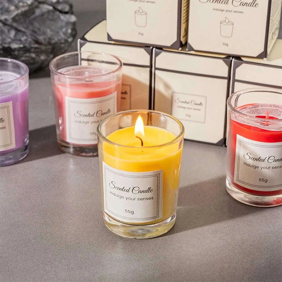 KIMLUD, Aromatherapy Candle Premium Gift Box Glass Handmade Soy Wax Smokeless Creative Aromatherapy Candle Companion Gift, KIMLUD Womens Clothes