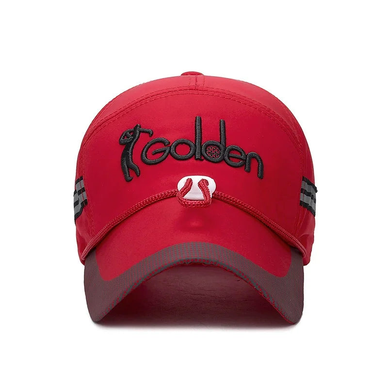 Breathable Adjustable Baseball Cap Extended Brim — Red | KIMLUD