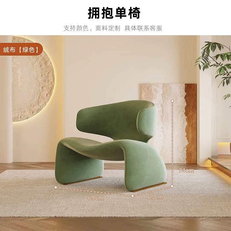 Faux Leather Chair Modern Nordic Ergonomic Backrest — Ivory | KIMLUD