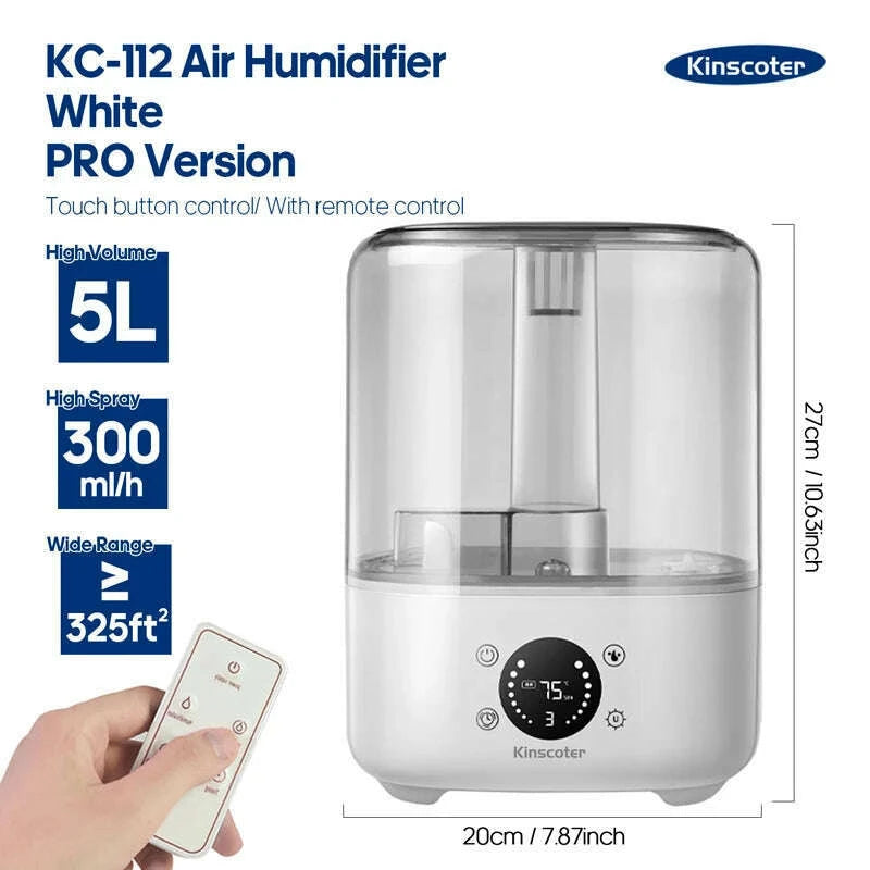 kinscoter-3l-air-humidifier-professional-large-capacity-home-humidifier-plant-mist-aroma-diffuser-with-remote-control-timerkimlud-womens-fashion-34619826