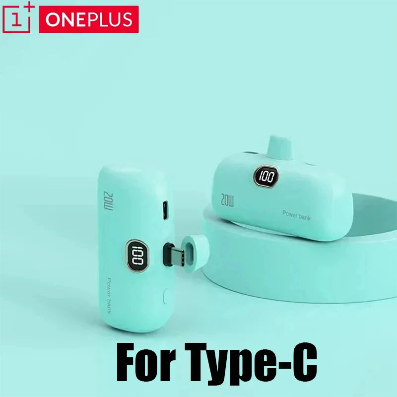 OnePlus 30000mAh Mini Portable Power Bank Capsule Mobile Power Supply Emergency External Battery Fast Charger For iPhone Xiaomi