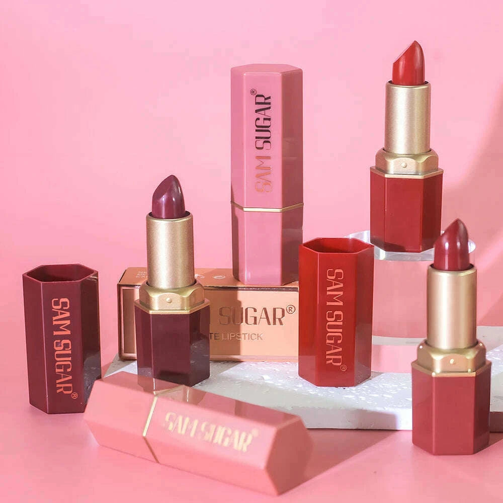 sam-sugar-6-color-matte-lipstick-non-stick-cup-long-lasting-velvet-finish-smooth-matte-lip-color-waterproof-smudge-proof-kimlud-kimlud-33922094