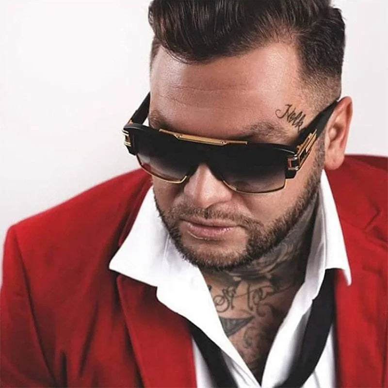 European And American Fashion Sunglasses Transparent Frame Glasses Cross Border Men And Women Retro Square Frame Sunshade Mirror