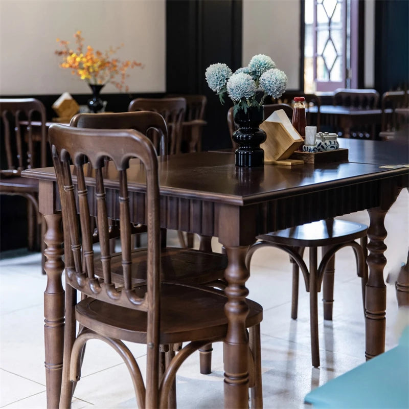American Retro Bar Stool Ergonomic Dining Chair — Espresso | KIMLUD