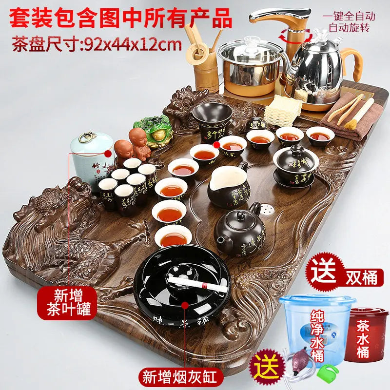 Luxury Rectangle Tea Tray Hospitality Ceremony Serving Accessories Drainage Tea Tray Chinese Kung Fu Bandejas Home Decorationgs