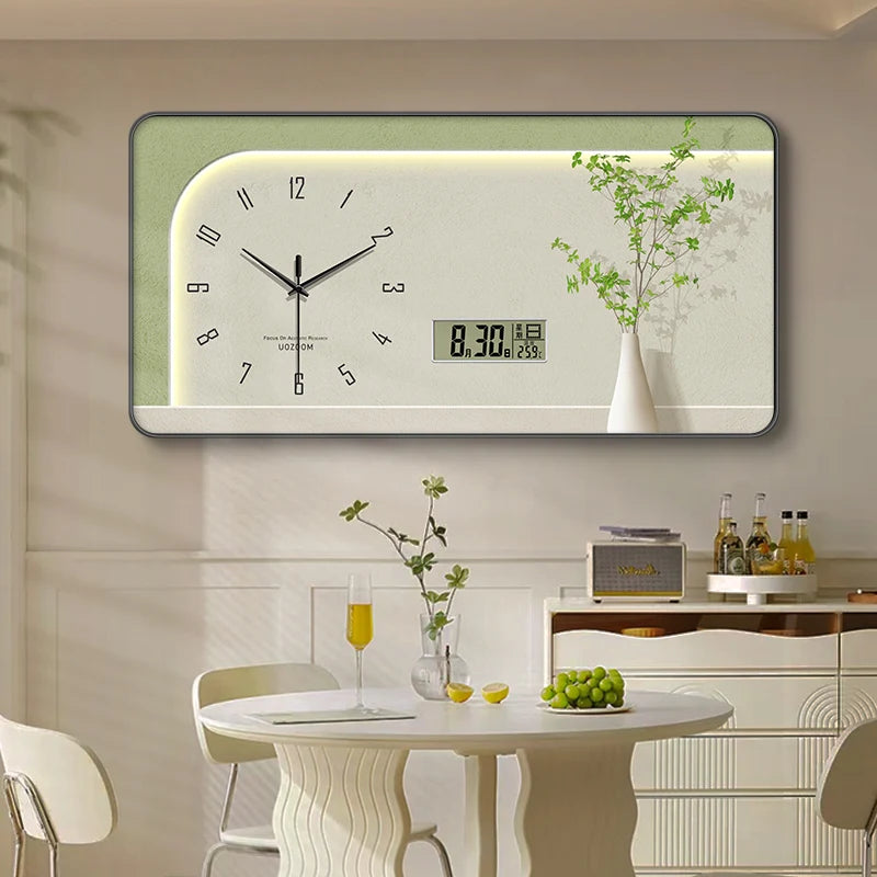 Acrylic Nordic Wall Clock Geometric Frame — Ivory-Cream | KIMLUD