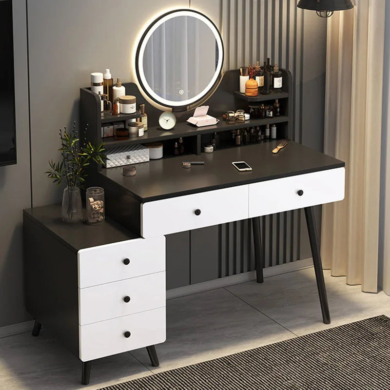 European Modern Vanity Table Bedroom Drawers Storage Mirror Dressing Table Comfortable Cosmetics Vestidores Trendy Furniture