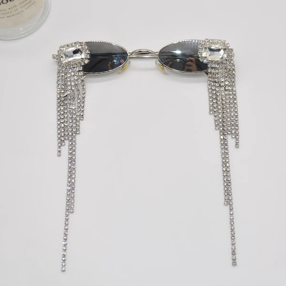 Metallic Silver Oval Frame Sunglasses — Silver | KIMLUD