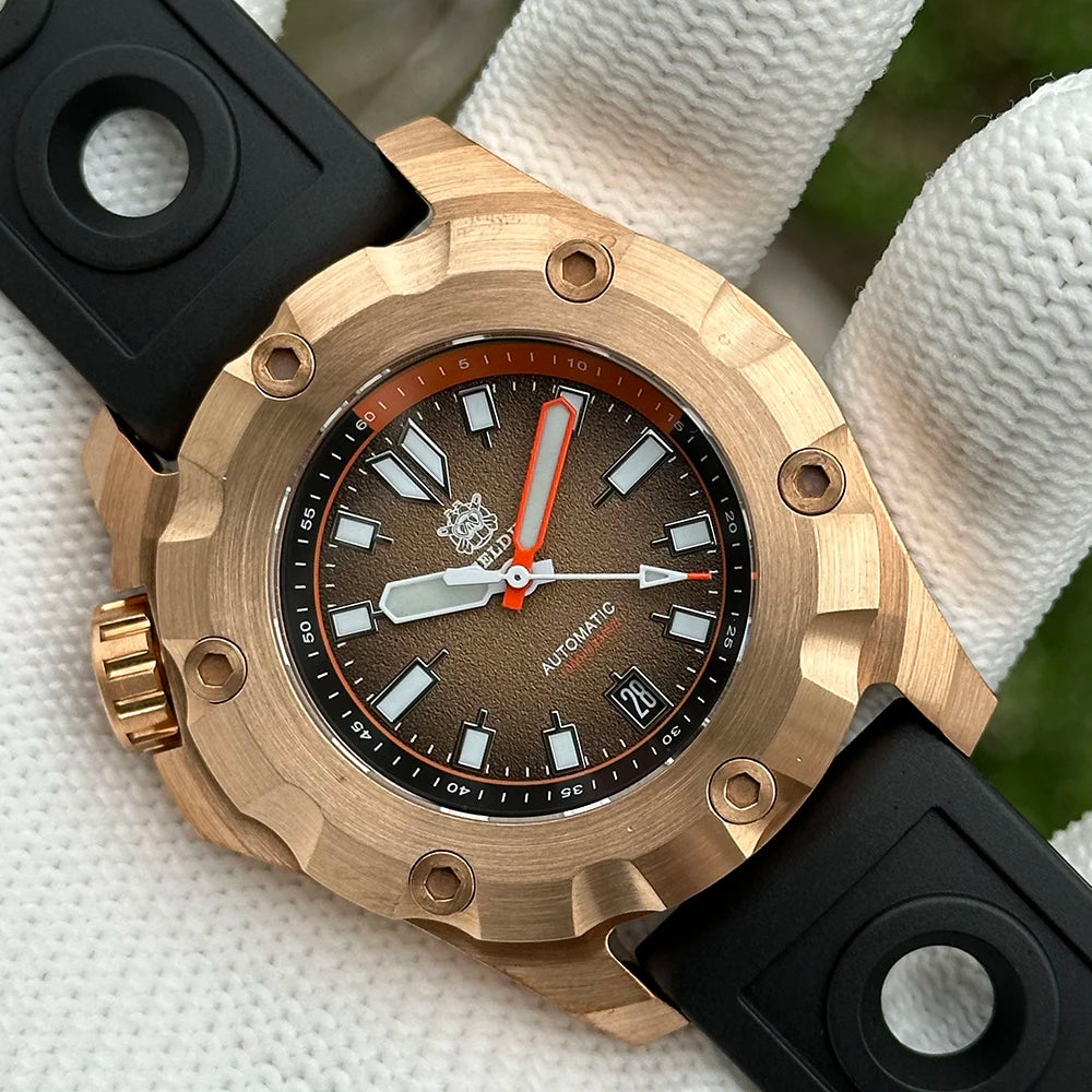 2025 New Arrival SD1942S STEELDIVE Brand 45MM Solid Bronze Case and Bezel Automatic Antique 1000m Waterproof Men Dive Watches
