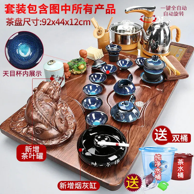 Luxury Rectangle Tea Tray Hospitality Ceremony Serving Accessories Drainage Tea Tray Chinese Kung Fu Bandejas Home Decorationgs