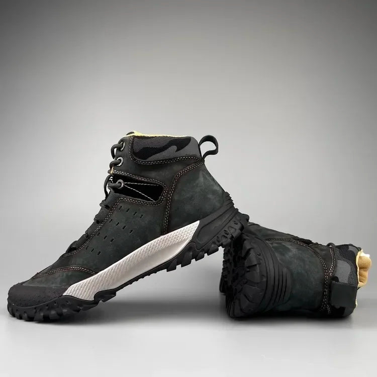 Men's High Top Shoes – Waterproof – Cow Leather | KIMLUD