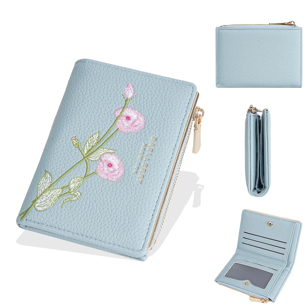 Baellerry New Short Women Wallets Simple Card Holder Zipper Female Coin Purse High Quality Slim Card Bag For Girls