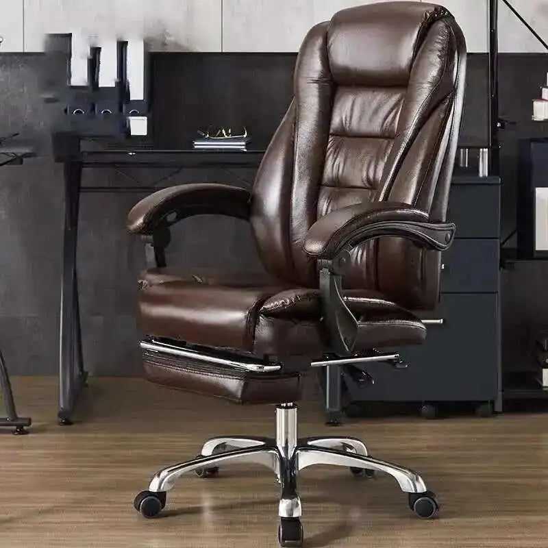 Executive Seat Office Chair Leather Study Wheels Modern Hand Relax Armchairs Library Fashion Cadeira Presidente Office Furniture