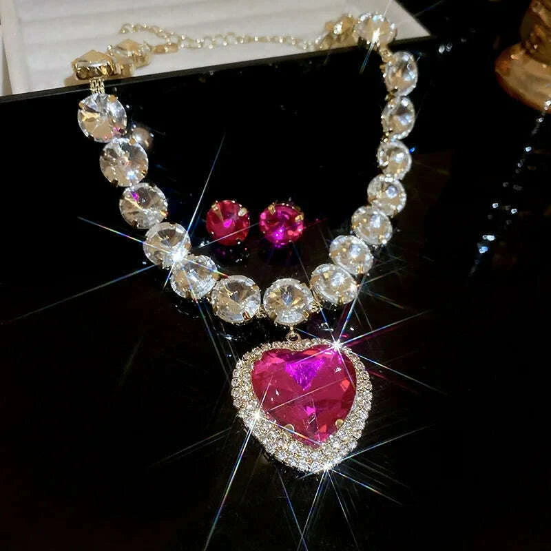 2-pcs-rhinestone-heart-pendant-necklace-set-exaggerated-geometric-earring-light-luxury-temperament-fashion-womens-jewelry-sets-kimlud-kimlud-33912760
