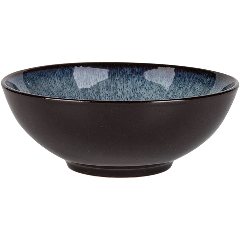 Porcelain Ramen Noodle Bowl Underglazed Retro — Cobalt Blue | KIMLUD