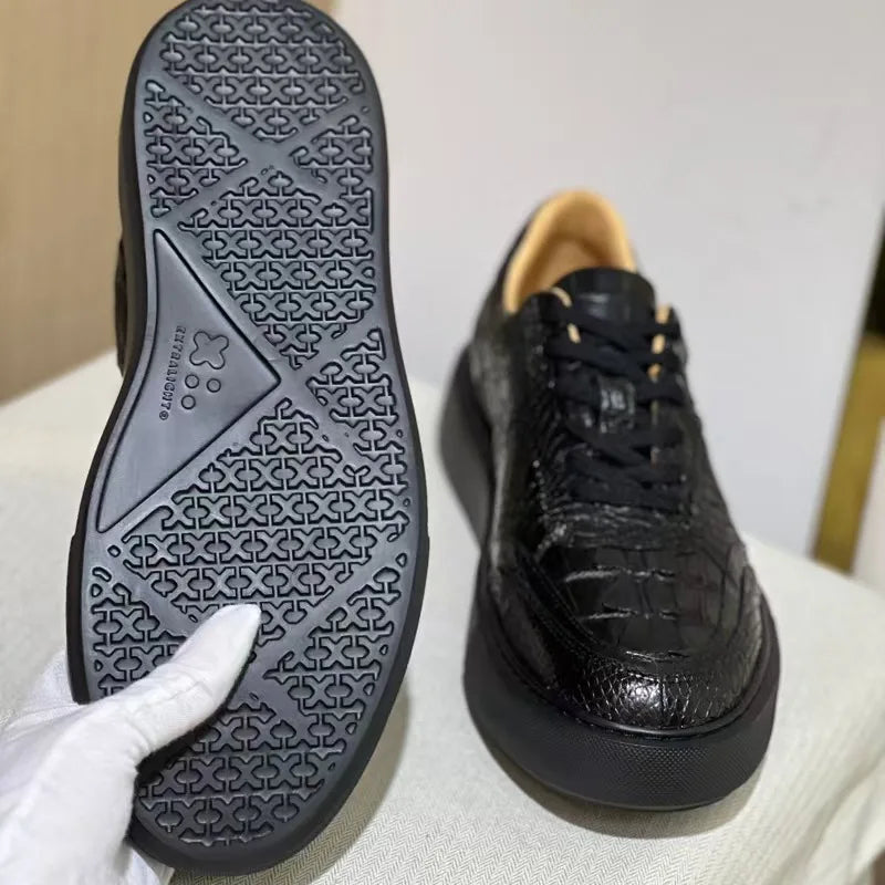 2025 new arrival Fashion Crocodile Skin causal shoes men,male Genuine leather Sneakers pdd587