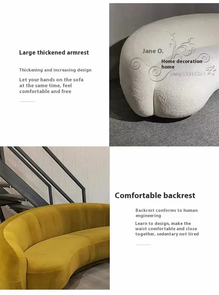 Nordic Velvet-Inspired Sofa Curved Silhouette With Plush Cushioning — Olive Green | KIMLUD