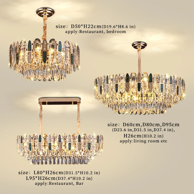 Ceiling for Dining Room Modern Led Crystal Chandelier Ceiling Hanging Lamp for Living Room Villa Loft Pendant Lighting
