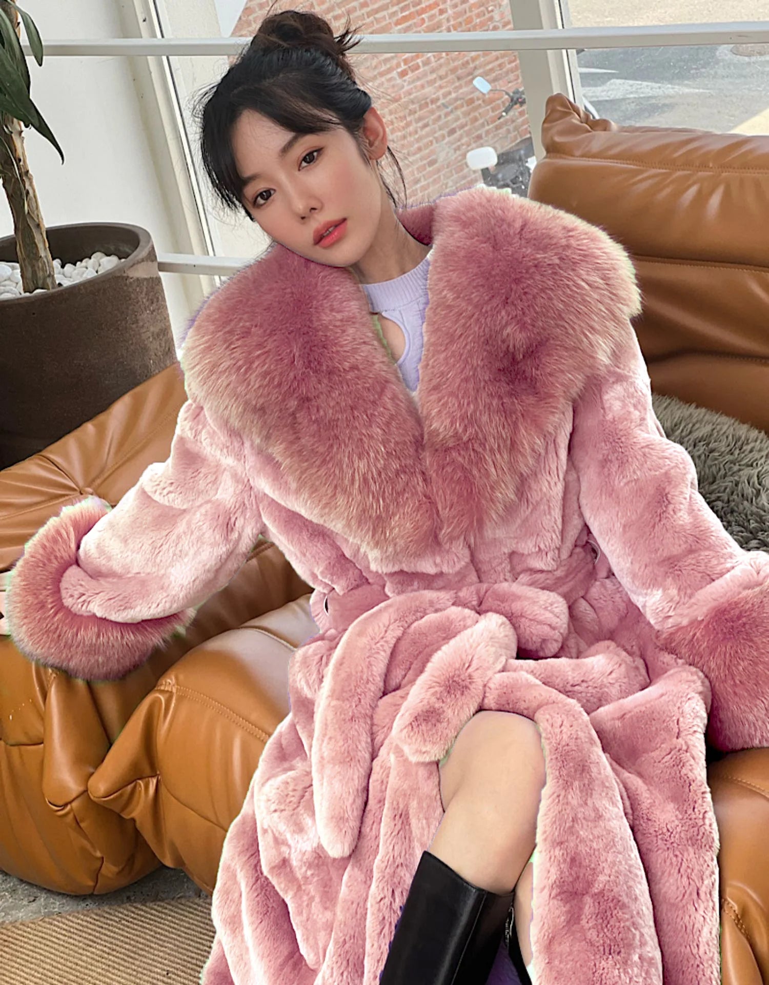 2024 Long Mink Coats Women Fur Coats Winter Outwear Faux Fur Jacket Female Long Sleeve Ladies Casual Oversize Fur Coat Parkas