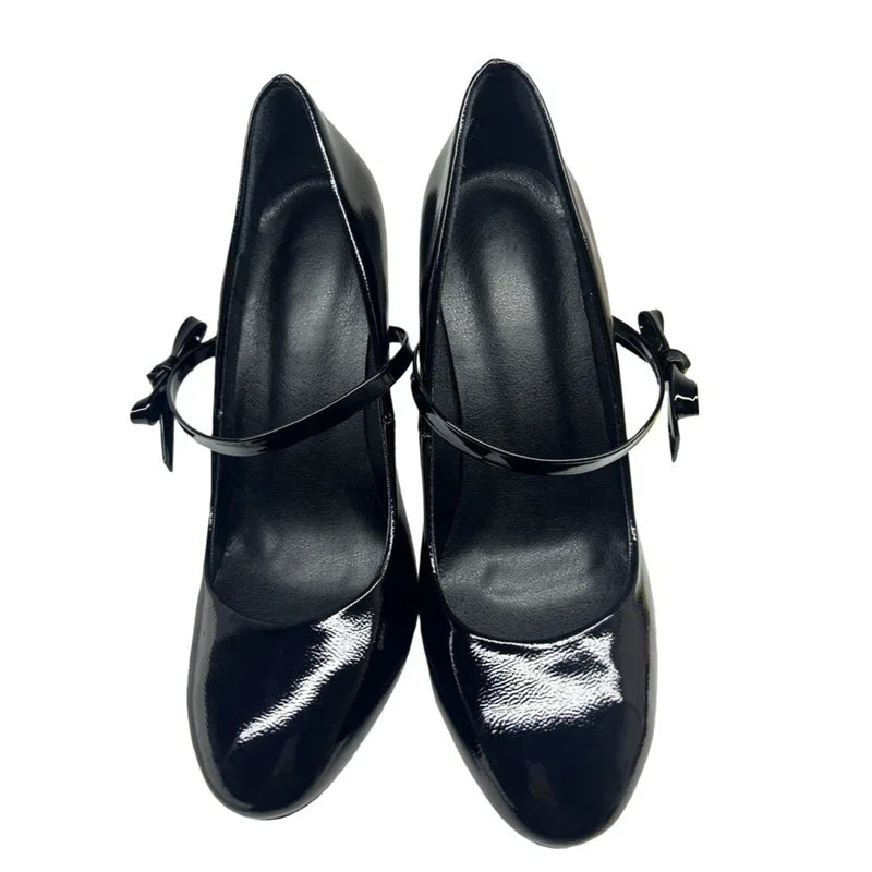 Heels – Butterfly Knot Strap – Leather | KIMLUD