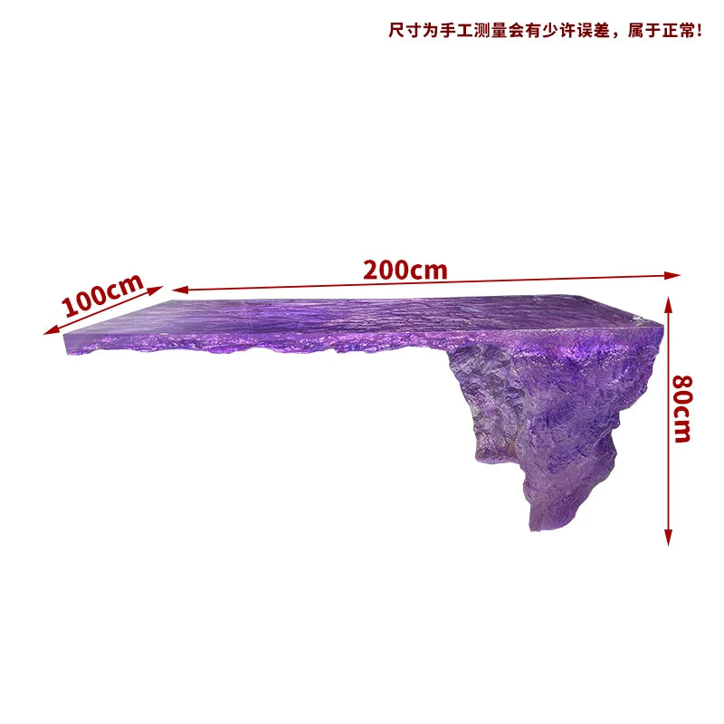 Modern light luxury home villa bar luminous island table custom transparent resin crystal bar glacier art tea table