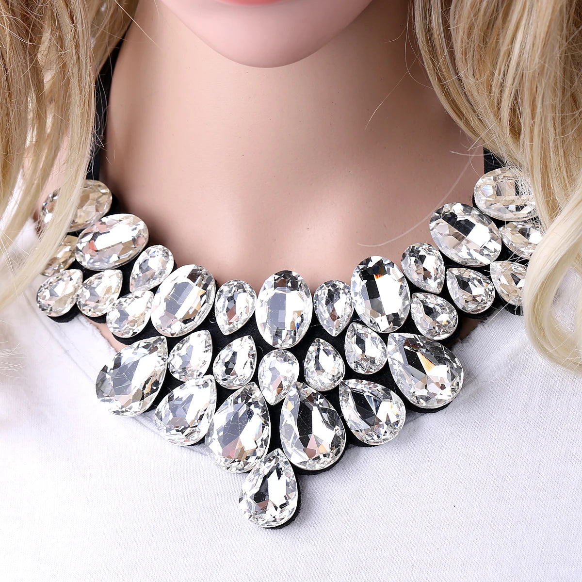 Crystal Bohemian Choker Necklace – Crystal – Choker | KIMLUD
