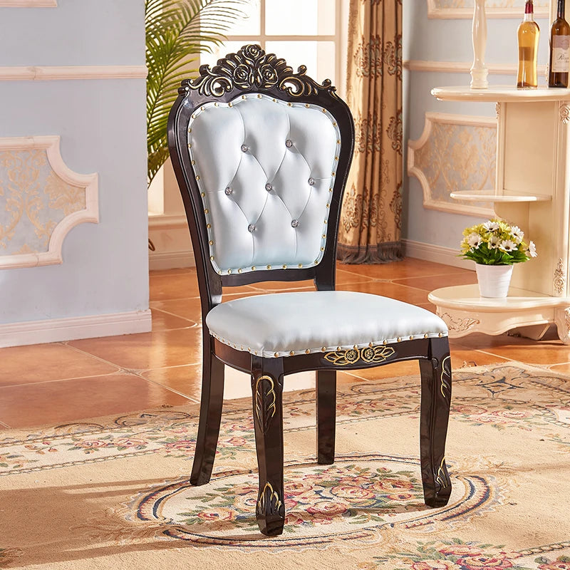 European Style Dining Chair Modern Restaurant Solid Wood Princess Chair Wedding Simple High Quality Muebles Lounge Furniture