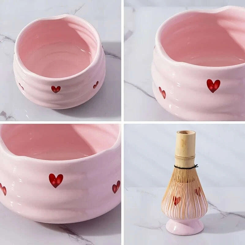 5pcs-pink-heart-decal-ceramic-matcha-set-cute-matcha-set-includes-matcha-bowl-matcha-whisk-and-holder-bamboo-scoop-sifterkimludkimlud-35568507