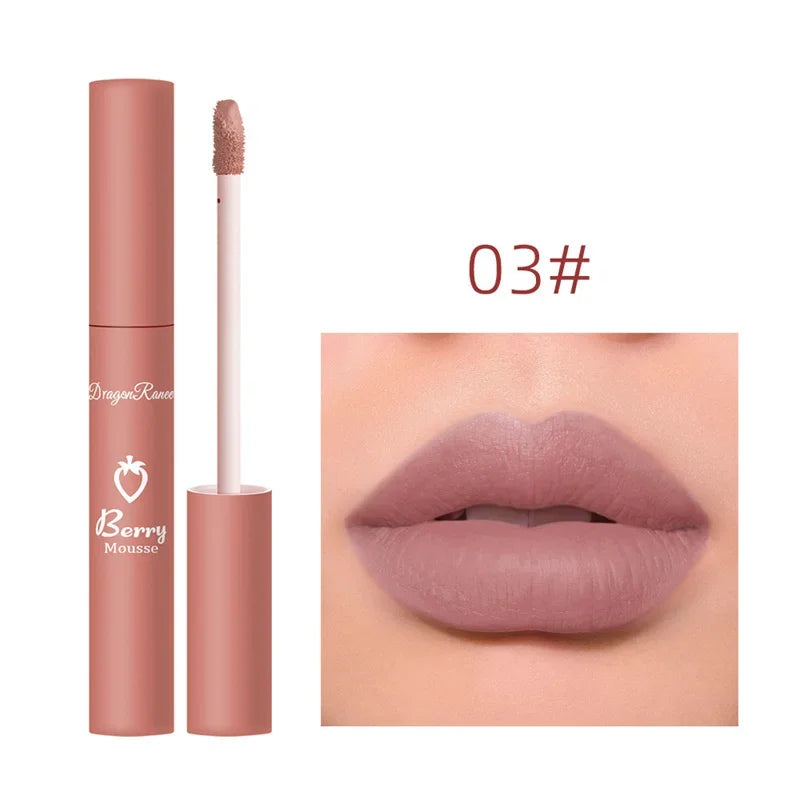 12 Colors Liquid Lipstick Nude Matte Sexy Waterproof Long Lasting Lip Gloss Moisturizing Velvet Non-stick Cup Lip Glaze Makeup