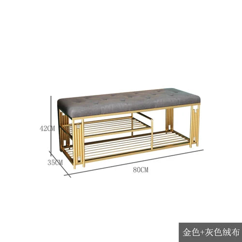Light Luxury Shoe Storage Ottoman — Black | KIMLUD