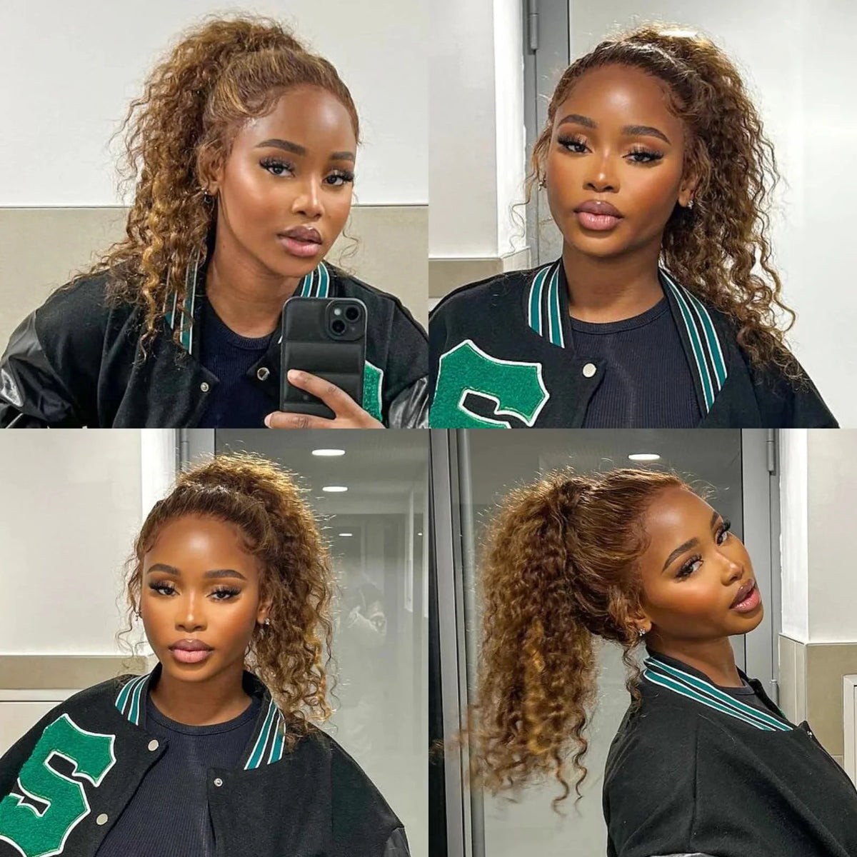 360 Lace Front Wig – Deep Wave Highlight – Human Hair – Honey Blonde | KIMLUD