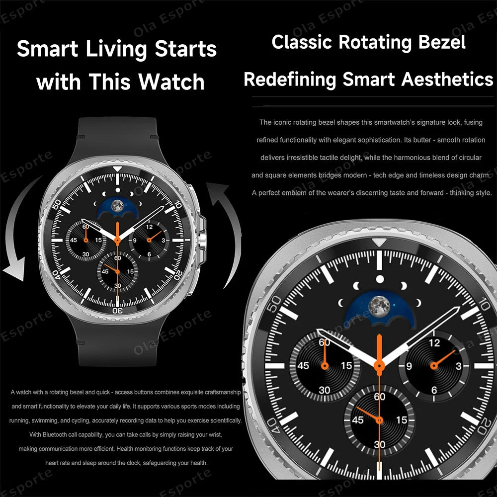 New Watch 8 Ultra Smart Watch Rotating dial Health Monitor Bluetooth Call Sports Mode NFC IP68 Waterproof Smartwatch Men Women