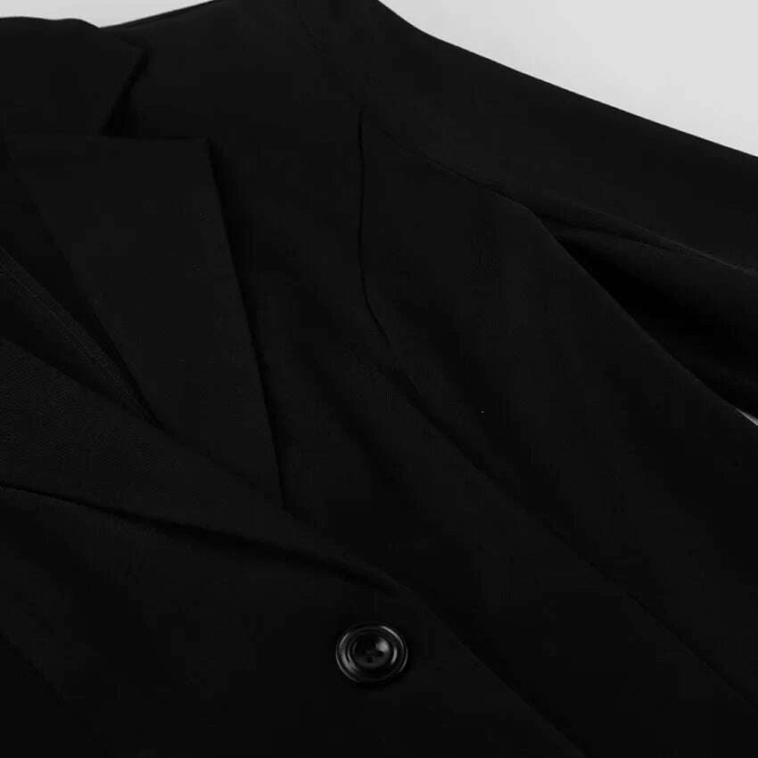KIMLUD, 2025 Autumn and Winter New Fashion Black Small Suit Solid Jacket Design Sense Lace Splicing Commuting Long Sleeved Top Coat, KIMLUD Womens Clothes