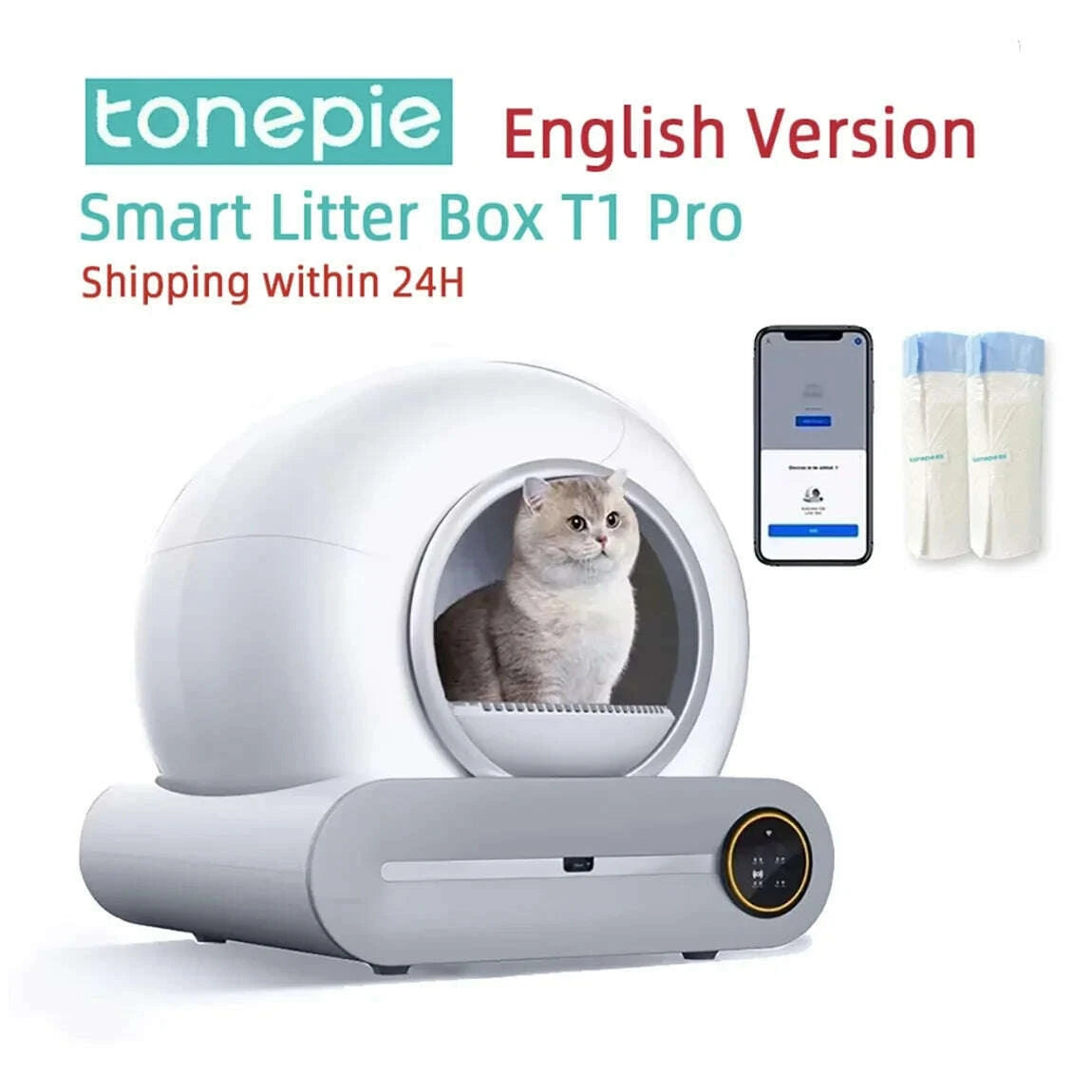 tonepie-65l-automatic-smart-cat-litter-box-self-cleaning-fully-enclosed-cat-litter-box-pet-toilet-litter-tray-english-versionskimlud-womens-fashion-34613849