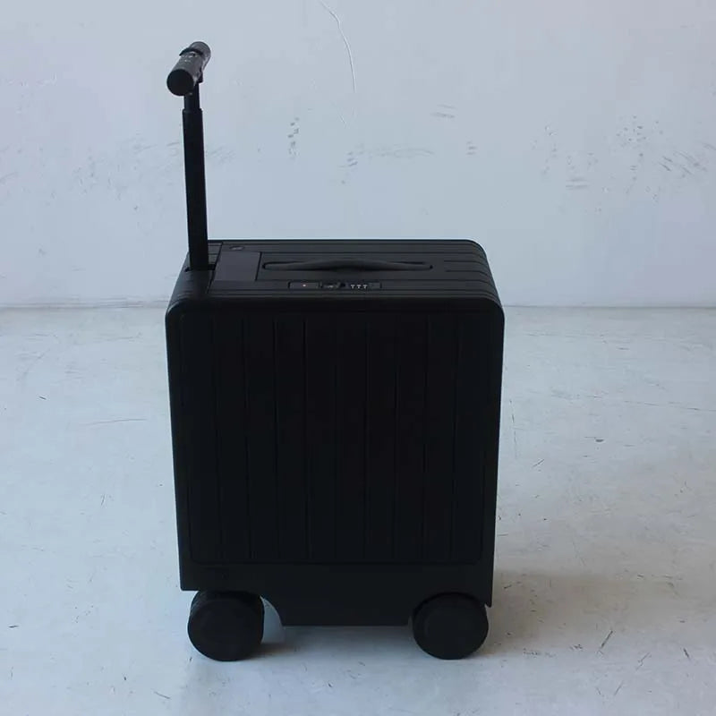 Electric Carry-On Scooter Luggage Follows You Through Terminals — Black with Orange Edge | KIMLUD