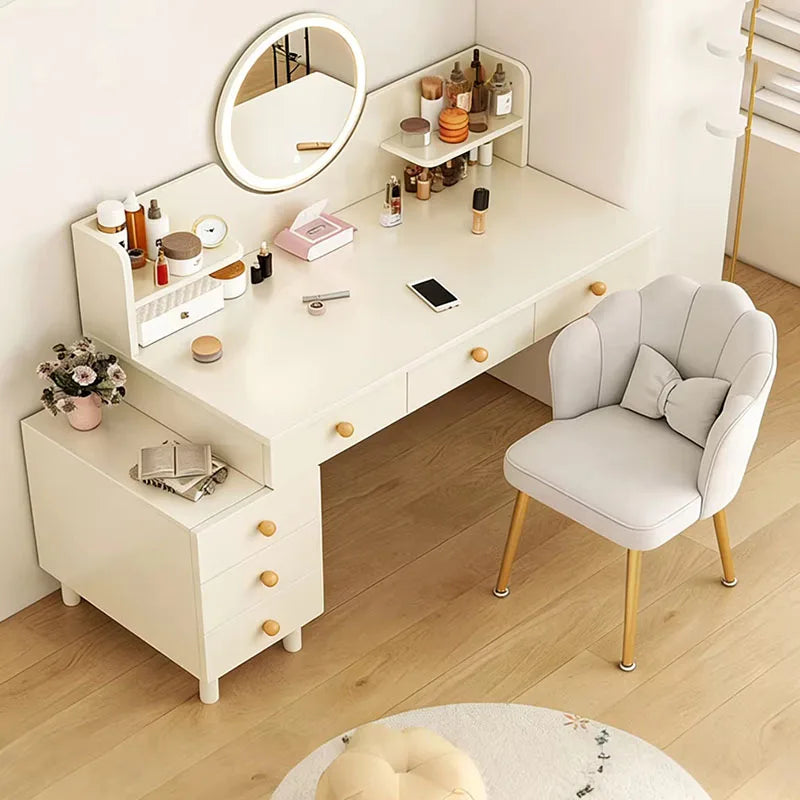 European Modern Vanity Table Bedroom Drawers Storage Mirror Dressing Table Comfortable Cosmetics Vestidores Trendy Furniture