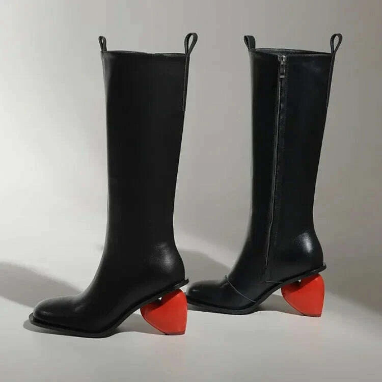 kimlud-new-retro-sexy-round-toe-peach-heart-heel-side-zipper-knee-high-boots-european-american-fashion-show-color-blocked-womens-boots-kimlud-womens-clothes-35044488