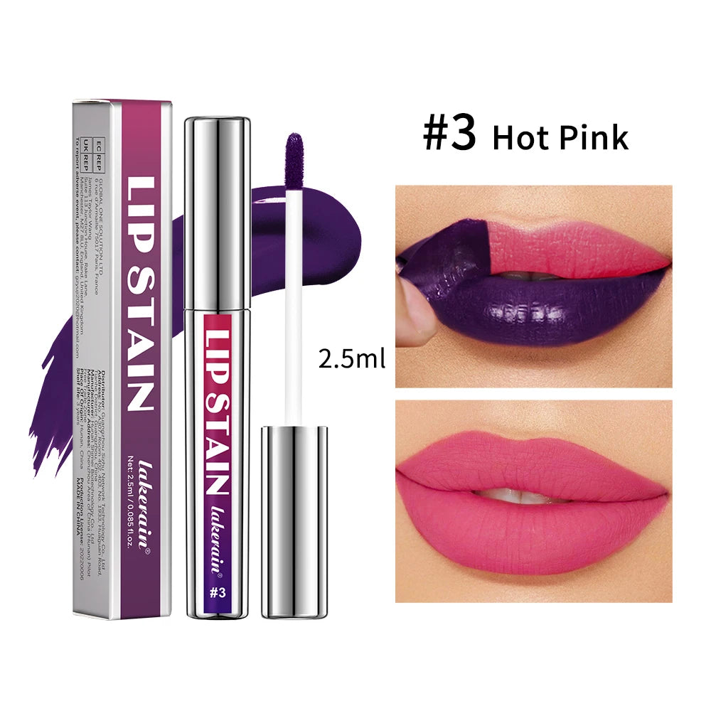 Lip Stain Blading Peel Off and Reveal Kit Long Lasting 3pcs Rose Waterproof Pink Lip Tint Transfer Proof Natural Lip Stain Kit