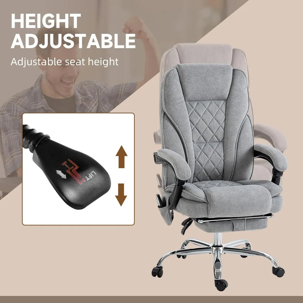 KIMLUD, Heated Vibration Massage Reclining Swivel Desk Chair with 6 Points and Adjustable Features for Comfortable Computer Use, KIMLUD Womens Clothes