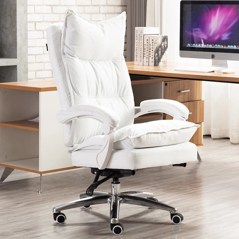 Linen Upholstered Executive Chair With 360 Degree Swivel And Lockable Wheels — Black | KIMLUD
