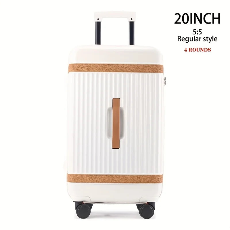 Hardshell ABS+PC Suitcase Large-Capacity With USB Port — White | KIMLUD