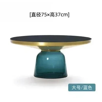 Nordic Creative Glass Round Coffee Table Combination Living Room Reception Side Table Transparent Light Luxury Coffee Tables
