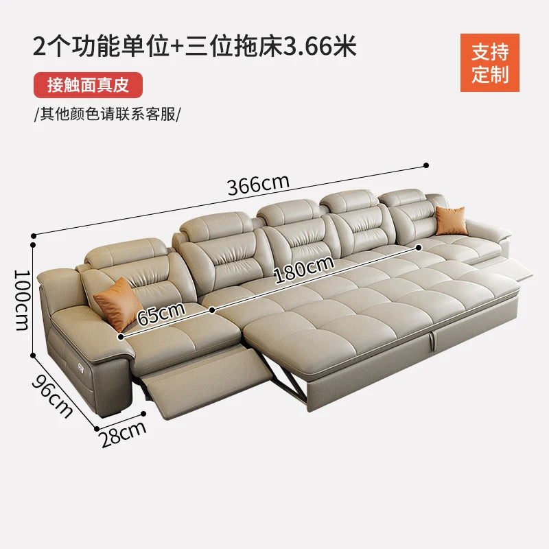 Multifunctional Designer Sofa Bed With Storage System For Spacious Living — Ivory-Beige | KIMLUD